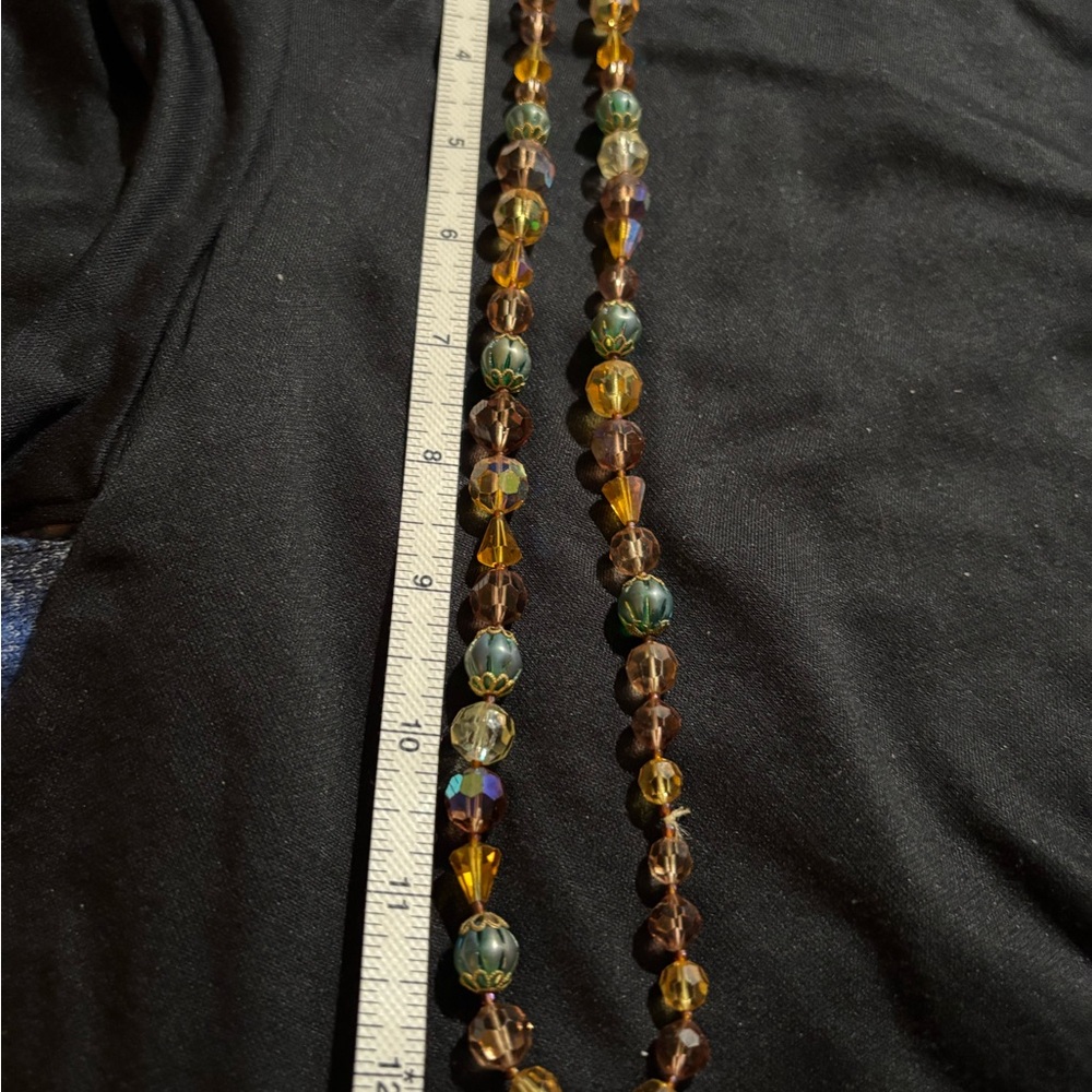 Vintage beaded necklace, fall and autumn colors, classic simple elegant Style